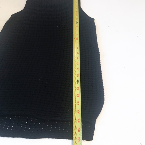 banana republic black open weave tunic vest high low hem Small - Picture 6 of 6